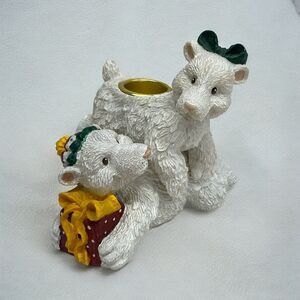 House of Lloyd Polar Bear Candle Stick Holders Christmas Holiday Set Of 2